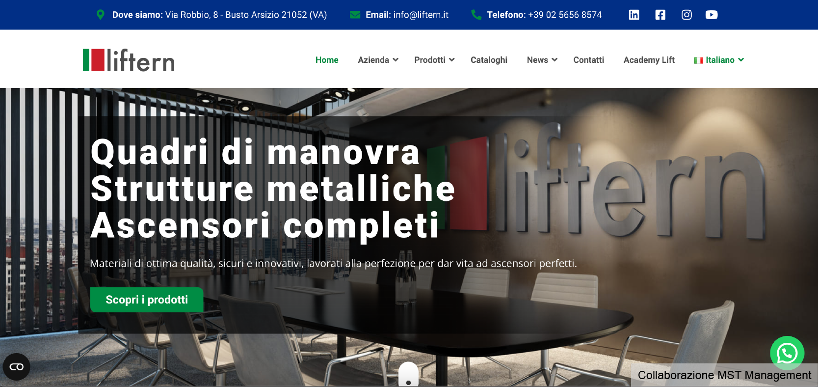 Screen del sito Liftern Italia